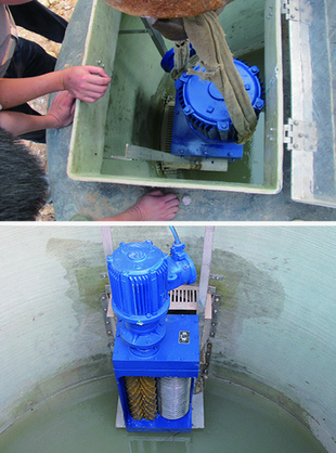 Single drum channel sewage grinder installation