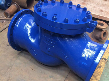 T Type PN16 RF DN400 strainer with quick-open flange after painitng