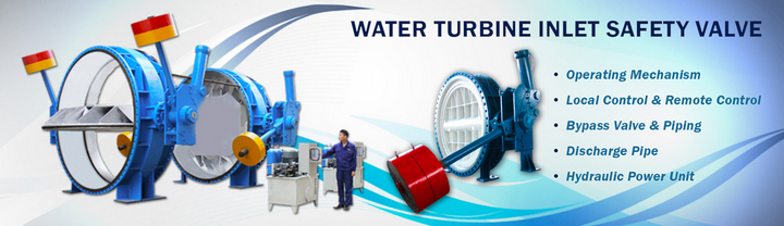 water turbine inlet counter weight butterfly valve