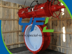 Pneumatic Actuated PFA Lined butterfly valve
