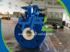 ceramic V- notch ball valve for catalyst slurry